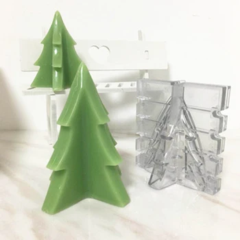 

3D Handcraft Molds For Candles Christmas Tree Design Candle Mold Creative DIY Mould For Candle Making Soap Durable Handmade Tool