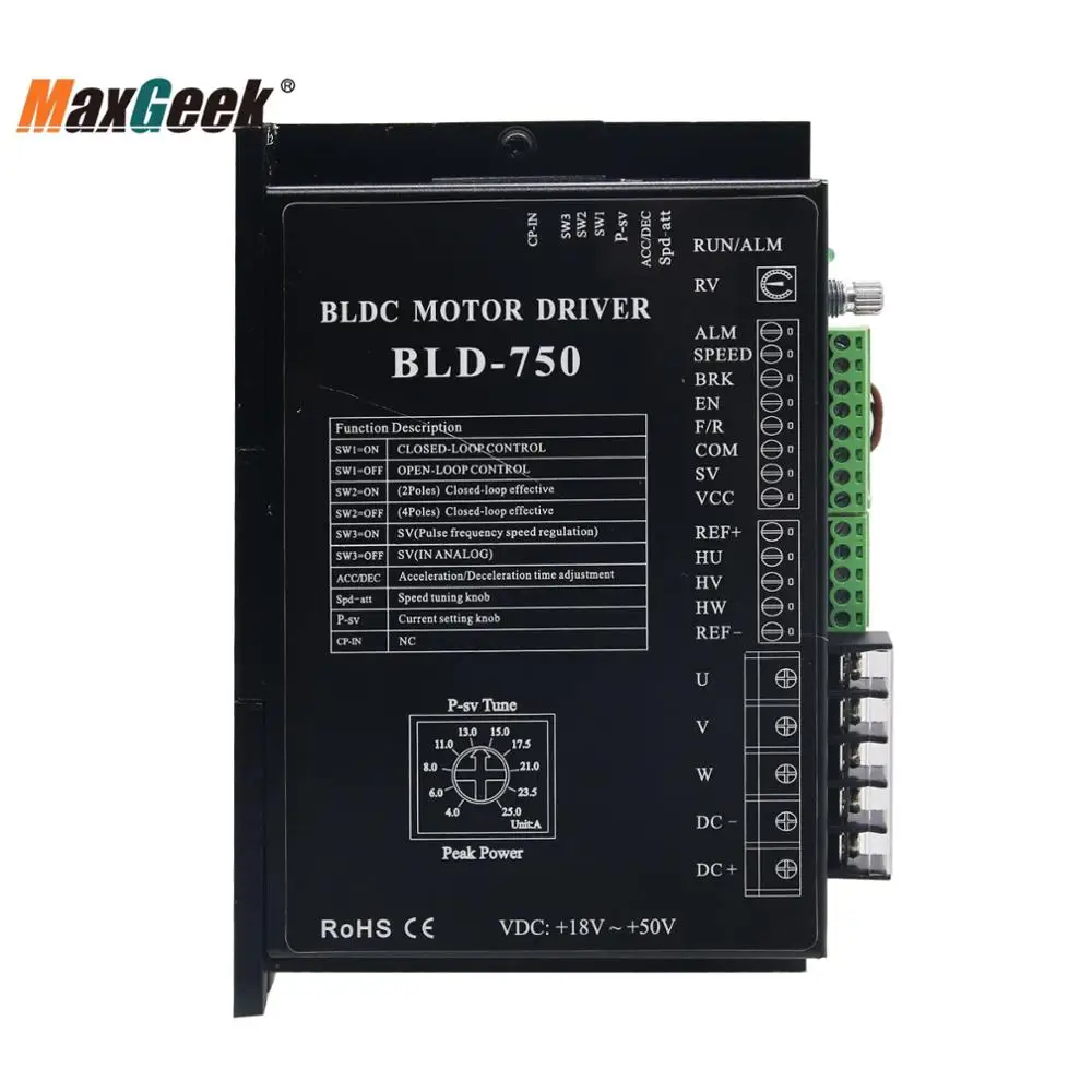 Maxgeek BLD 750 BLDC DC контроллер бесщеточного двигателя Вт W/Hall для постоянного
