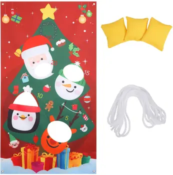 

Metable 10sets Xmas Tree Target Game with Throwing Bean Bags for Kids Adults Indoor Outdoor Garden Game Gift Xmas Party Supplies