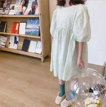 

2020 New Style Girls Plaid Dress Cotton Fashion Summer Girls Dresses 2-8t QA649