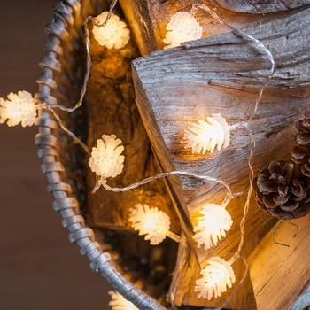 

QYJSD Christmas Decoration 3M/6M Pine Cone Light String Wedding Birthday Party Holiday Bedroom Home Window Outdoor Decor Lights