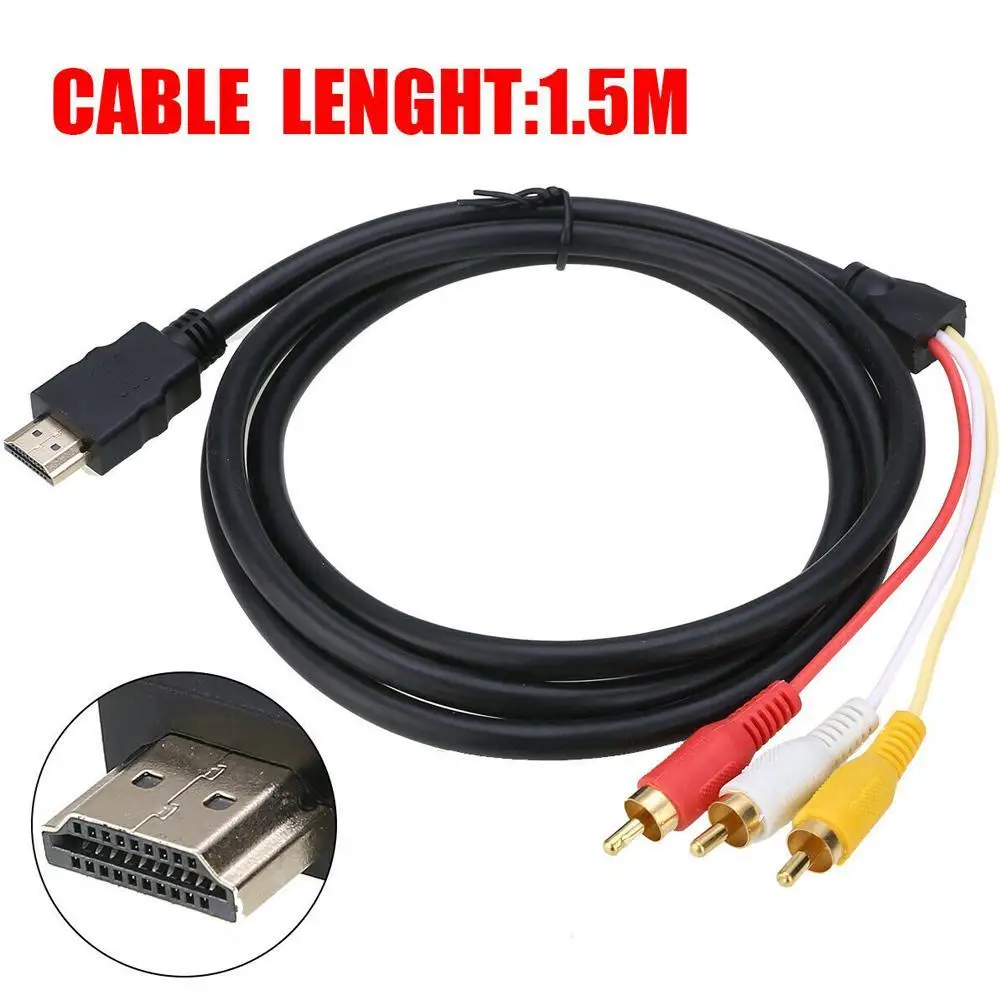 150 см HDMI к 3RCA кабель композитный HDMI К AV видео аудио конвертер 1080P HD для DVD HDTV монитора
