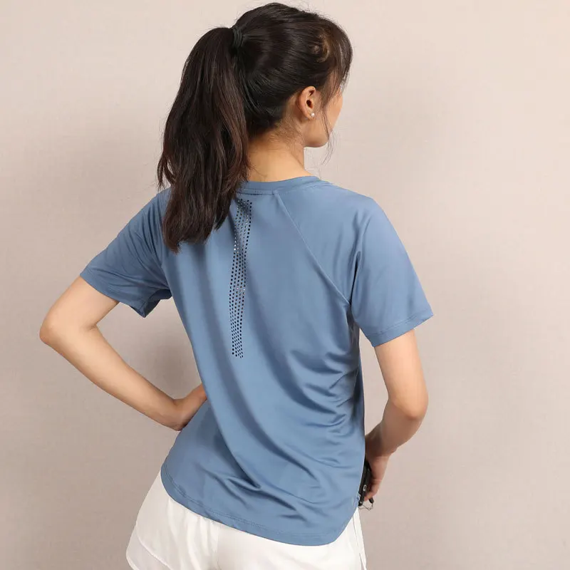 Плюс размер S-4XL сетка спортивная футболка Женская Йога короткий рукав фитнес топы свободные спортивные фитнес-одежда быстросохнущие рубашки для бега