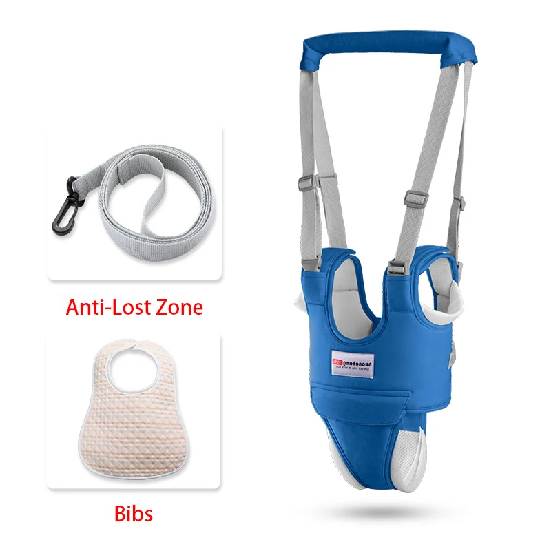 QINHU, прочные детские ходунки, синие, противоскользящие, для детей, тяговые веревки, переносные, детские, для тренировок, для прогулок, Детские аксессуары - Цвет: Ordinary Blue 2