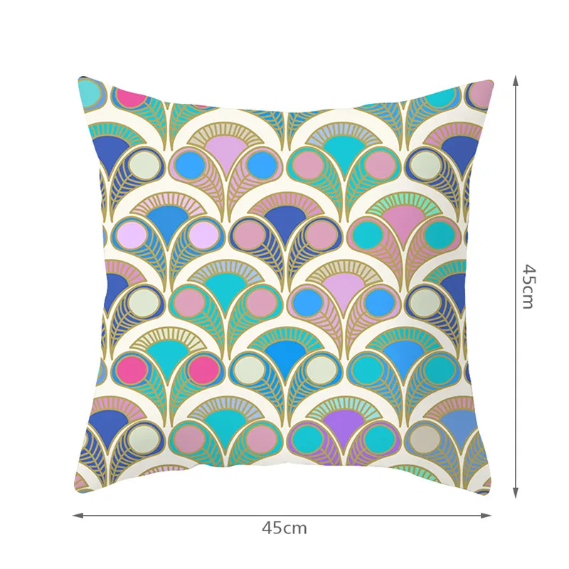 Fuwatacchi Elephant Cushion Cover Mandala Throw Pillow Cover for Home Chair Home Indian National Style Decorative Pillows 45*45