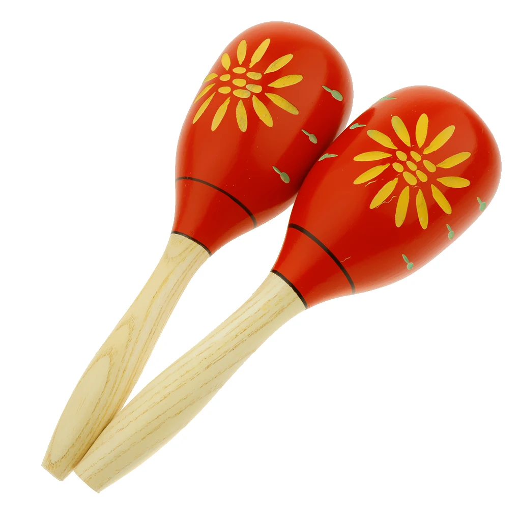 Wooden Maracas Rattles Hammer Party Favor Children Kids Toddlers Music Toy