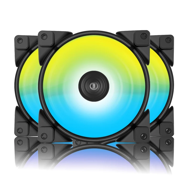 Pccooler компьютер чехол вентиляторы 120 мм/12 см вентилятор Cooler RGB 5V 3PIN/12V 4PIN 3 шт упакованы бесшумный вентилятор охлаждения для настольного компьютера