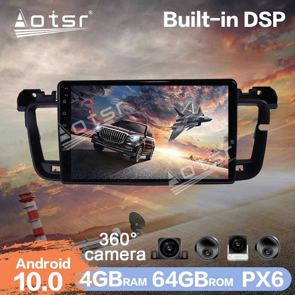 9 дюймов Android 10 0 4 + 64 Гб автомобильное радио GPS навигация DSP для Peugeot 508 2011 2012 2018 авто
