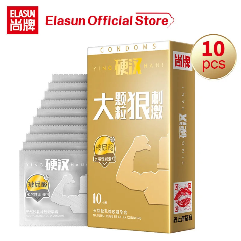 Elasun 10 шт. ледяной огонь шипованные презервативы большие точки для оргазма G