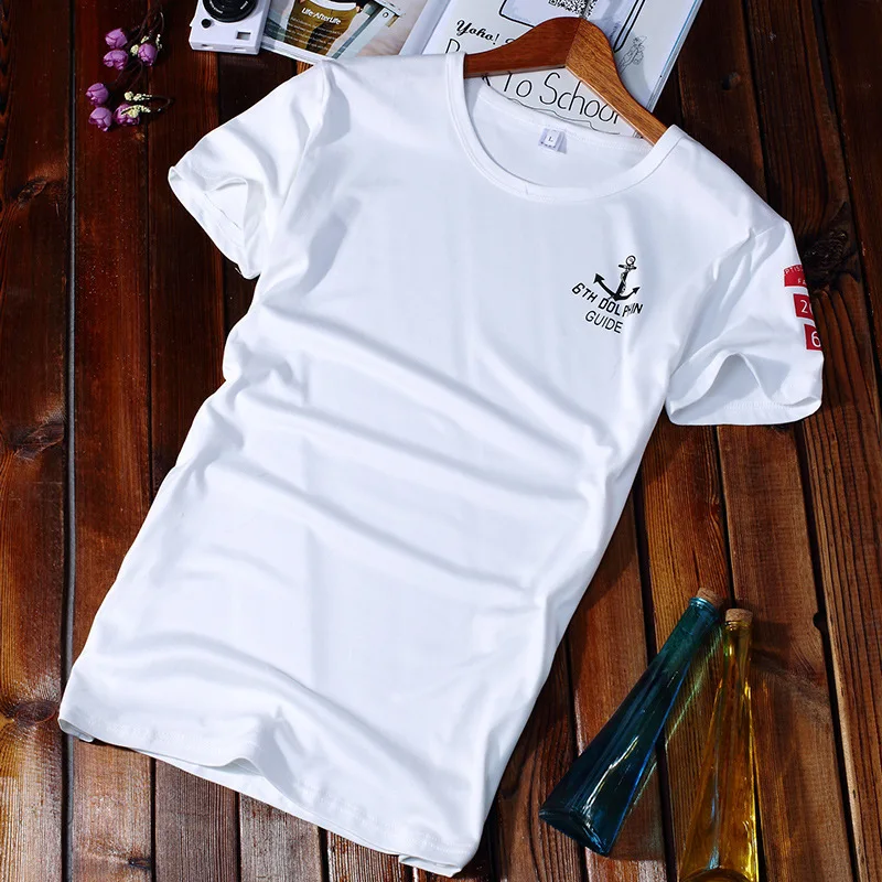 

MEN'S Short-sleeved T-shirt Crew Neck Printed Casual Base Shirt Popular Models Men'S Wear Cultural Shirt