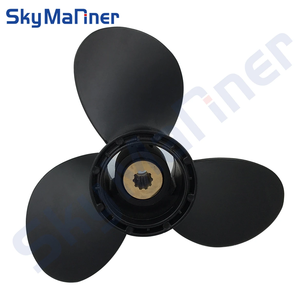 58100-93723-019 Elica 9 1/4X9 Per Motore Fuoribordo Suzuki 8Hp-20Hp Lega Di Alluminio 3 Lame Nero 10 Denti Scanalati Rotazione R