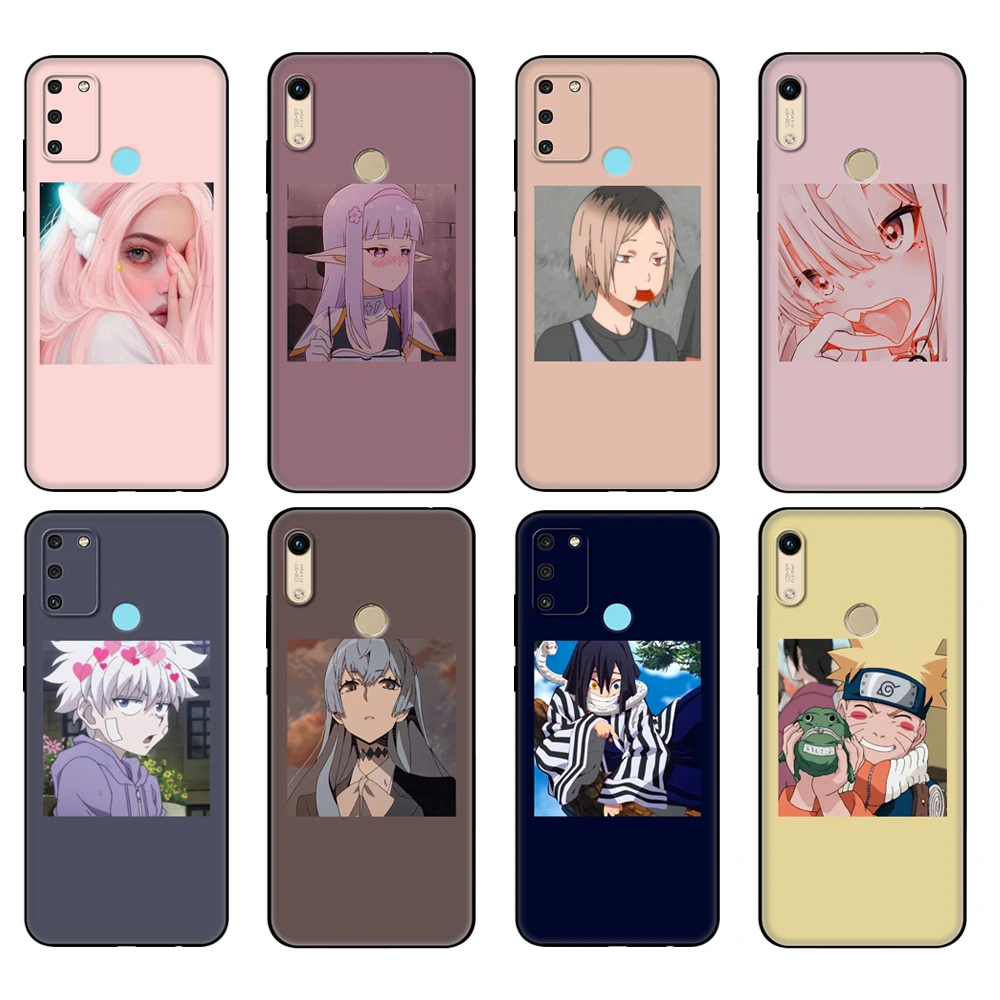 Custodia In Tpu Nera Per Huawei Honor 8A Prime 8S Prime 9 Lite Honor 9A 9C 9X Premium 9X Pro 9S Custodia Cover Icone Anime