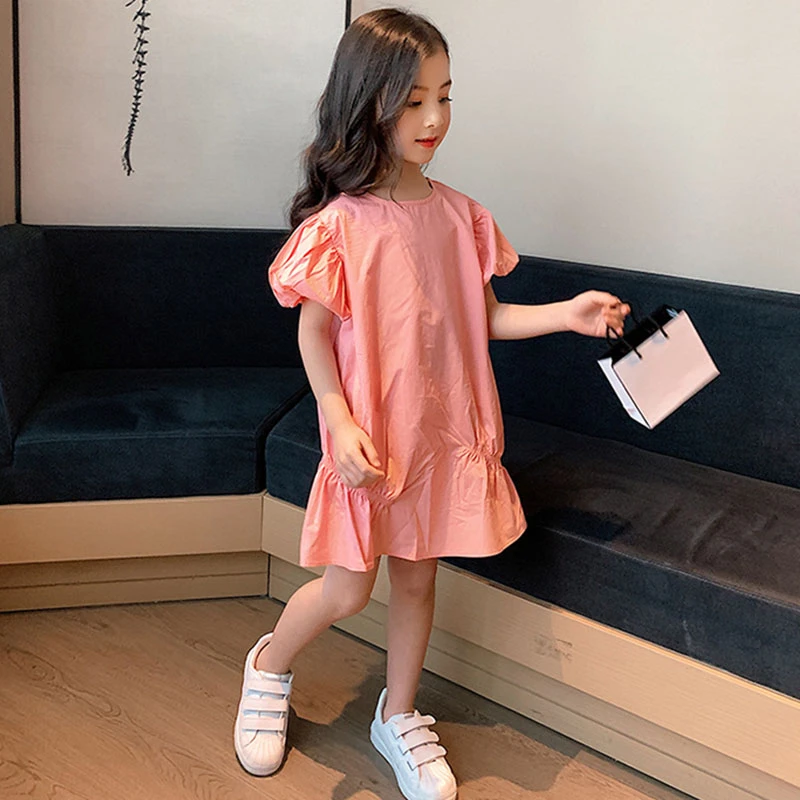

Teenager Girl Dresses Summer 2020 Pink White Dress Children Casual Girls Clothes Dress Baby Kids Clothes 3 5 7 9 11 13 Years