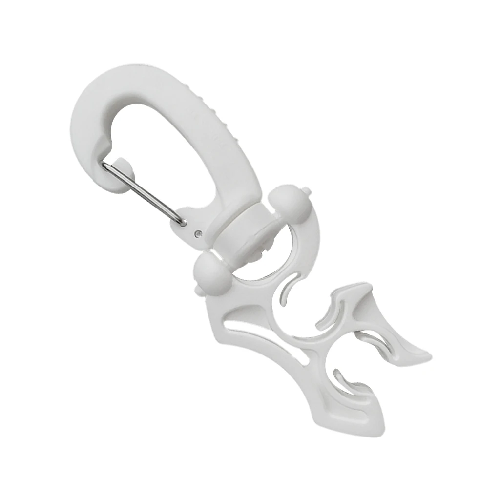Underwater Scuba Diving Double BCD Hose Retainer Holder with Folding Clip - Holds up to 2 Hoses -White