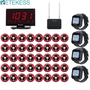 

Retekess Wireless Pager Restaurant Calling System Receiver Host + 4 Watch Receiver + Signal Amplifier+ 40 Call Buttons
