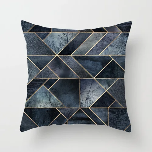 Marble simple abstract geometry pillow pillow short plush pillowcase customization christmas cushions Cushions