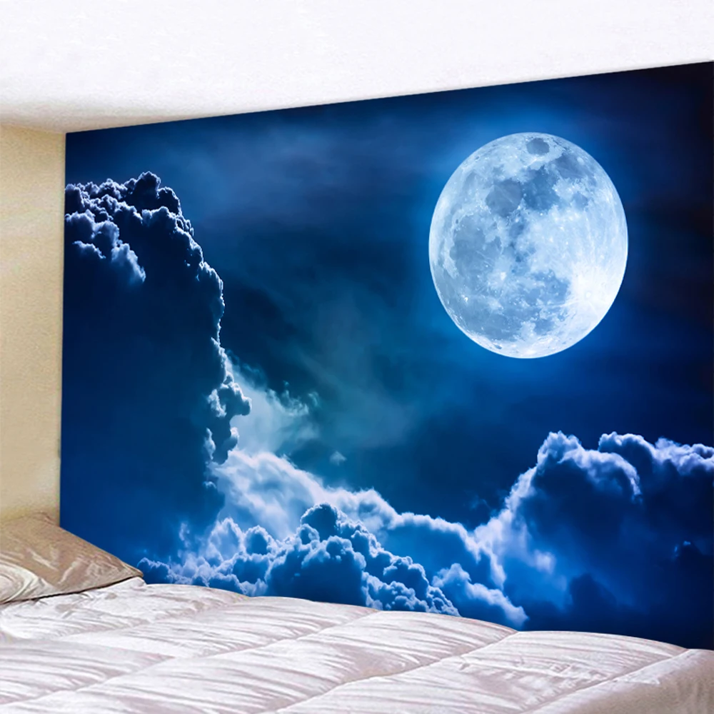 Tapestry Decor Beach moon night sky background home bedroom sheet beach towel yoga mat