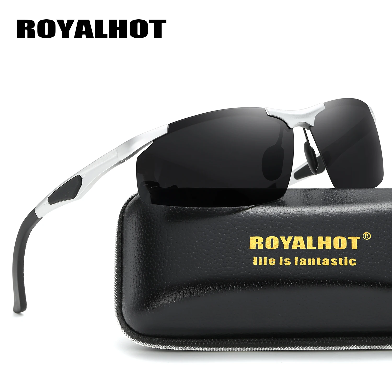RoyalHot мужские женские поляризационные алой Прямоугольная оправа солнцезащитные