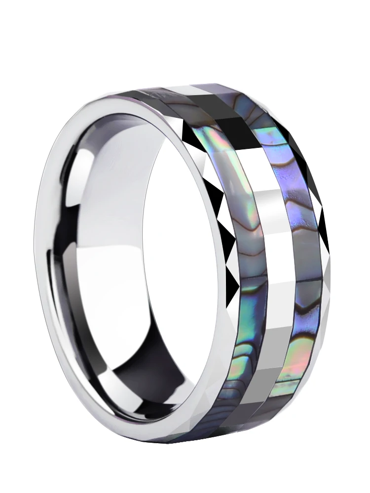 Couple Tungsten Rings Inlay Personalized Shell for Wedding Engagement,Jewelry for Man and Woman,Free Shipping,Customized