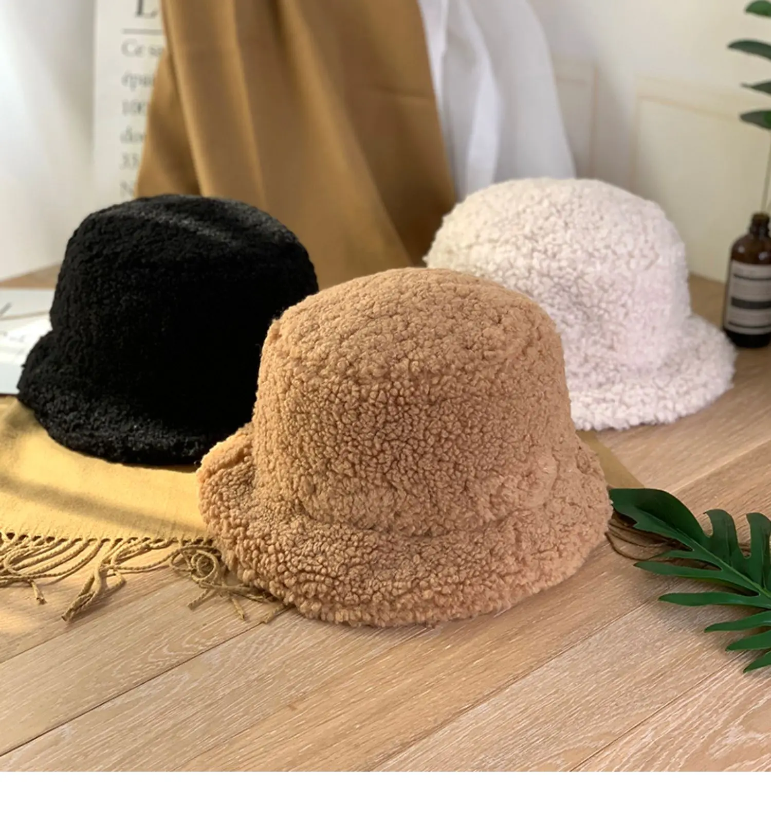 Новинка, зимняя шапка-ведро из искусственного меха для женщин и девушек, модная однотонная Толстая теплая шапка в рыбацком стиле, шапка Bob для путешествий, Женская плюшевая Панама