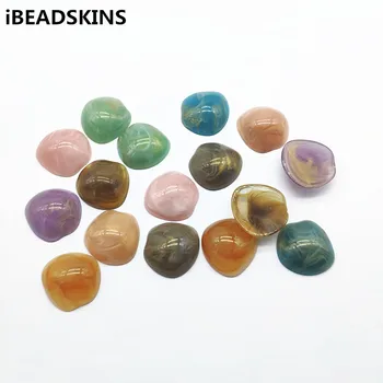 

New arrival! 25x24mm 100pcs Marble effect flat back Irregular semicircle beads for Necklace,Earrings parts,hand Made Jewelry DIY