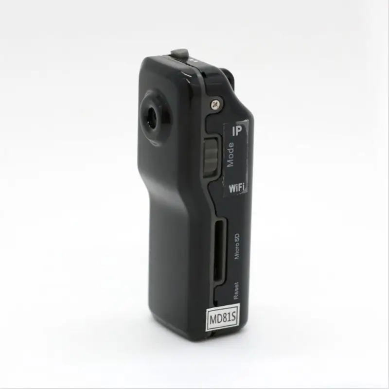 Домашняя Автомобильная камера безопасности MD81S IP Сетевая камера видеонаблюдения беспроводная WiFi сетевая мини-камера с кардридером - Цвет: Черный