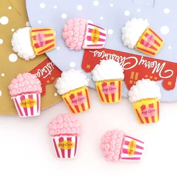 

10Pcs Resin Flatback Artificial Popcorn Buttons Embellishments Scrapbooking Accessories Hairpin Accessories