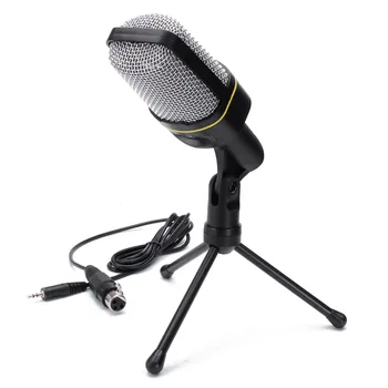 

CLAITE 3.5 mm Condenser Microphone Mic For Laptop MSN Skype Singing Recording Notebook PC For Live webcast