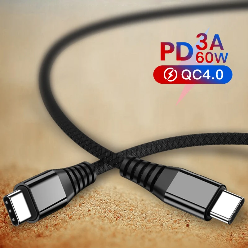 Cable USB tipo C a USB C para Samsung S10, Cable de carga rápida PD de