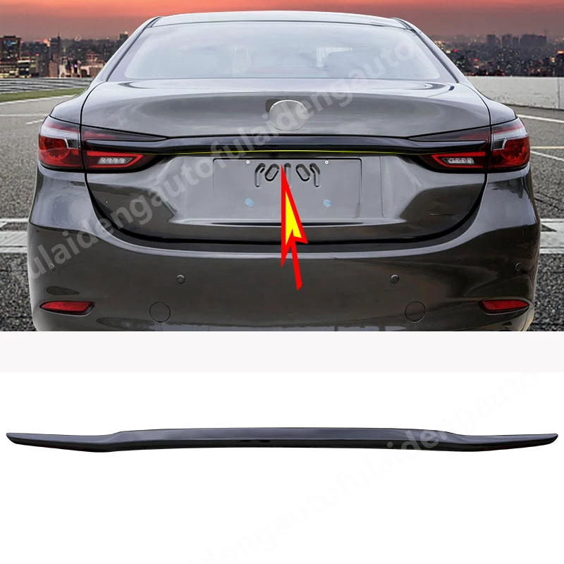 1 шт. для Mazda 6 Atenza-, новинка, углеродное волокно ABS, задняя дверь, крышка багажника, молдинг, крышка, отделка, автомобильные аксессуары