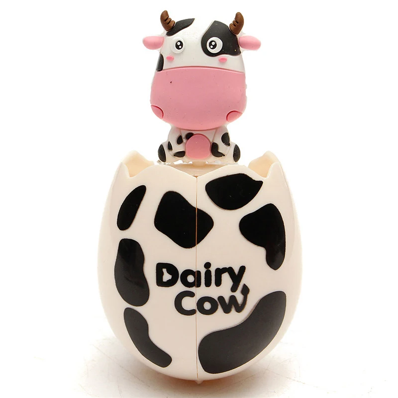 cow Милая форма яйца мультфильм держатель для зубной щетки с животным креативный с двойной присоской Чехлы для зубных щеток крышка аксессуары для ванной комнаты наборы - Цвет: cow