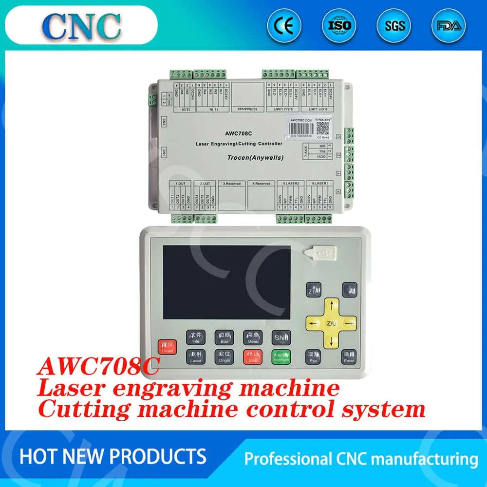 CNC laser engraving machine main board cutting machine control system AWC708C supports dual laser control CorelDraw, Auto CAD