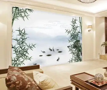 

wallpaper for walls 3 d for living room Chinese style landscape bamboo forest TV background wall