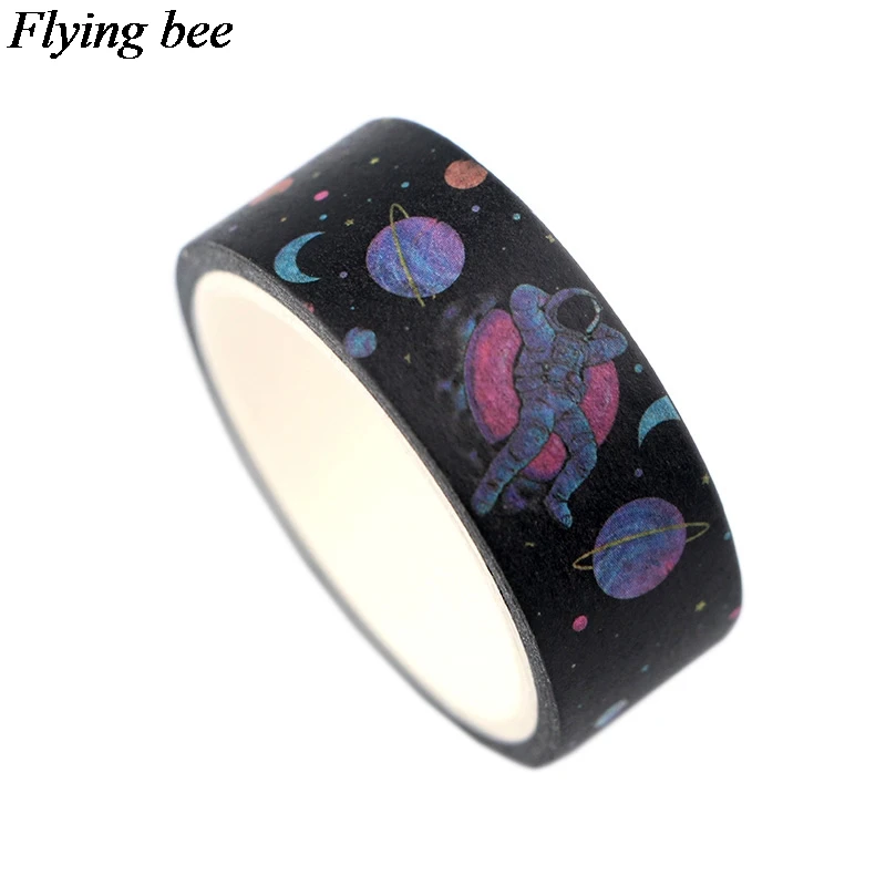 Flyingbee 15 мм X 5 м космическая креативная васи лента бумага DIY декоративная астронавт клейкая лента, Канцелярия маскировки Ленточные принадлежности X0550