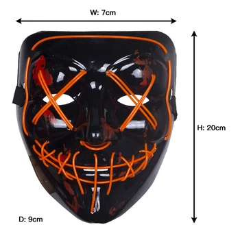 

Fluorescent masking mask Fashion Unique Portable Halloween Fluorescent Fake Luminous Party Plastic Material Mask