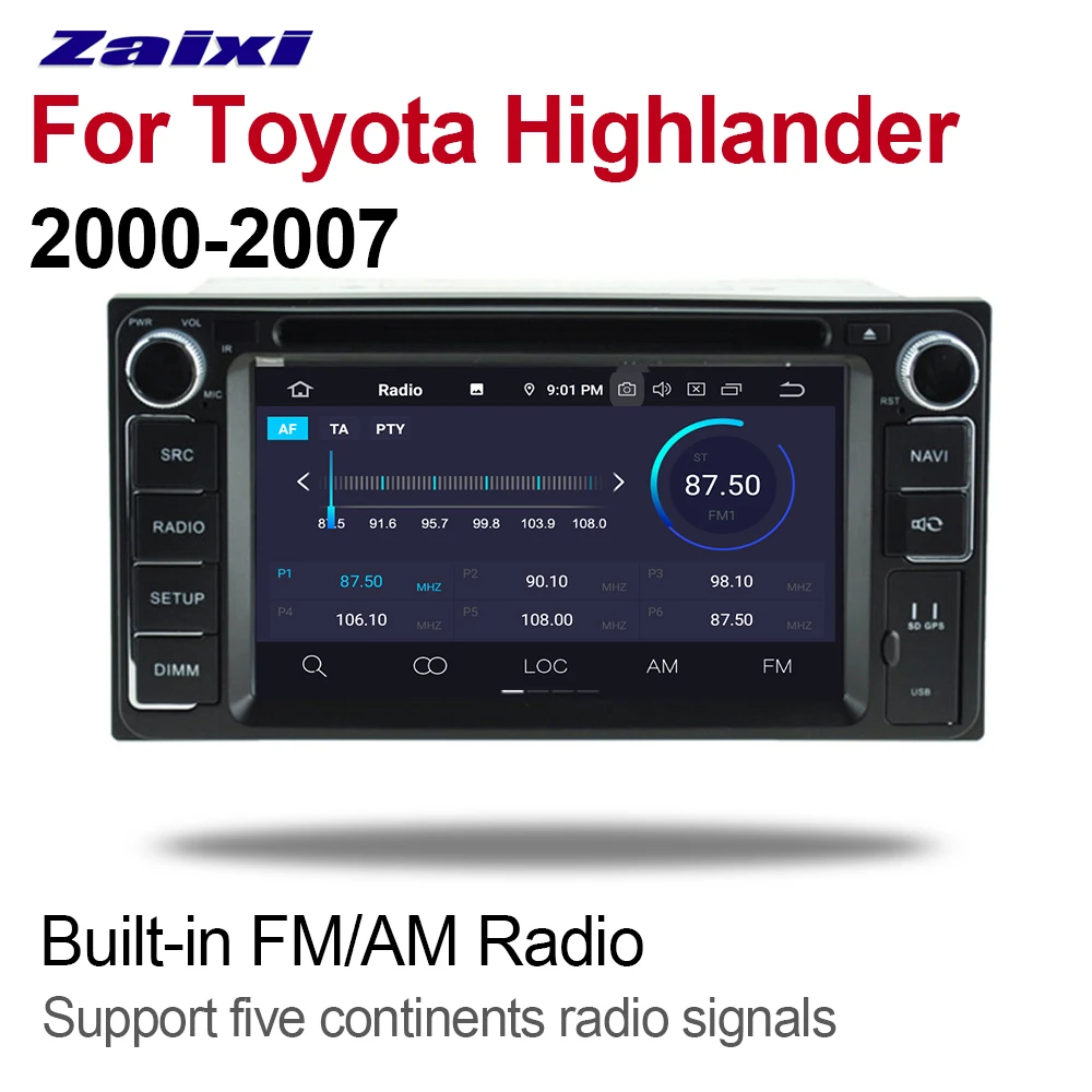 Фотомагнитола для Toyota Highlander 2000 2001 2002 2003 2004 2005 2006 2007 мультимедийная карта GPS