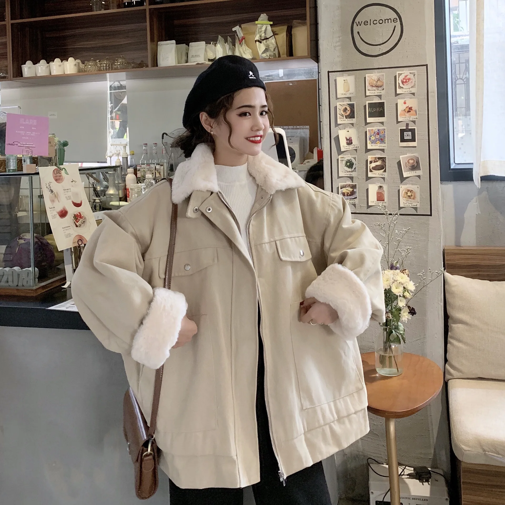 

New Style Workwear Coat Women's Korean-style Loose-Fit Padded Coat