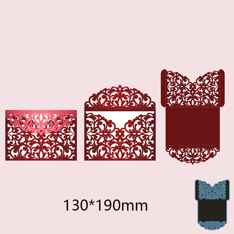 

New Metal Cutting Dies Lace Envelope Stencils For DIY Scrapbooking Paper Cards Craft Making Craft Decoration 130*190mm