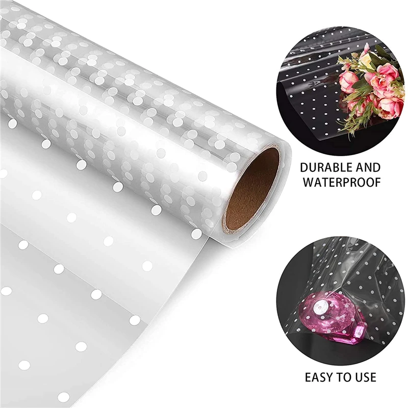 2025 Rotolo Di Cellophane Trasparente Adatto 80 Cm X 30 M Involucro Di Cellophane Carta Da Imballaggio A Film Lungo Spessa Da 3 Mil Per Lavvolgimento Di Cestini Di Fiori Artigianali