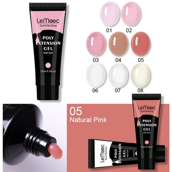 

LEMOOC Poly UV Gel Nail Acrylic Pink White Clear Crystal UV LED Building Gel Tips Enhancement Slip Solution Quick Extension Gel