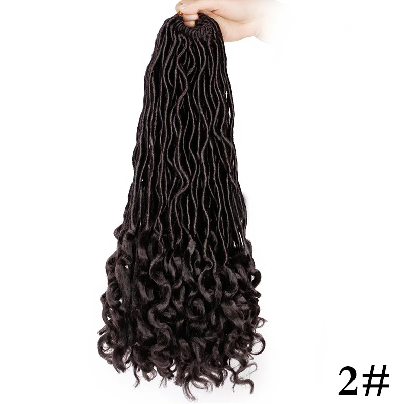 #2 Элегантные Музы богемные вязанные косички Faux locs Curly вязанные волосы 18 дюймов 24 пряди Омбре косички для наращивания синтетические волосы - Цвет: #2