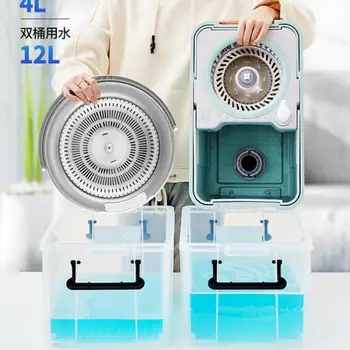 

Hand-free mop swivel universal single barrel home lazy mop bucket tow a mop net mopping artifact