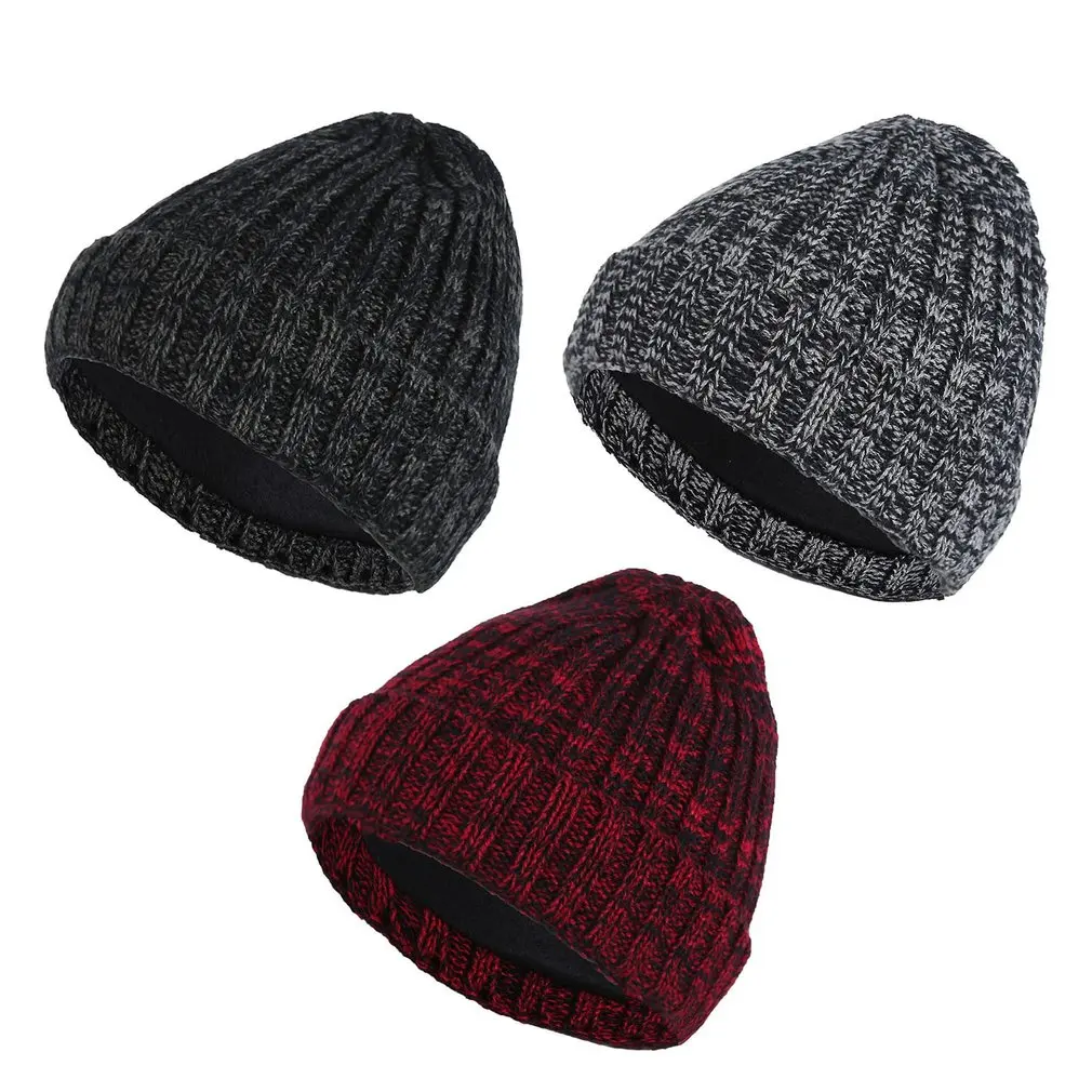 Thicken Beanies Winter Hats For Women Men Knitted Woolen Hat Caps Casual Unisex Solid Color Hip-Hop Skullies Beanie Warm Cap