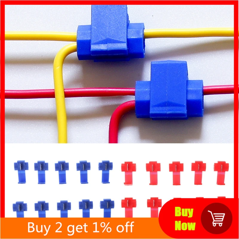 10pcs New Auto 2 Pin T Shape Wire Cable 