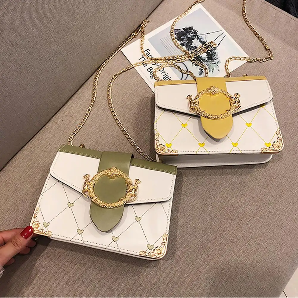 PinShang Women Metal Lock Embroidery Line Cross-Body Single Shoulder Square Bag | Багаж и сумки