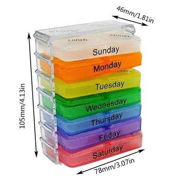 

Portable Small Pill Box One Week Sealed Medicine Box 7-Layer Folding Small Pill Case Medicine Storage Tablet Container