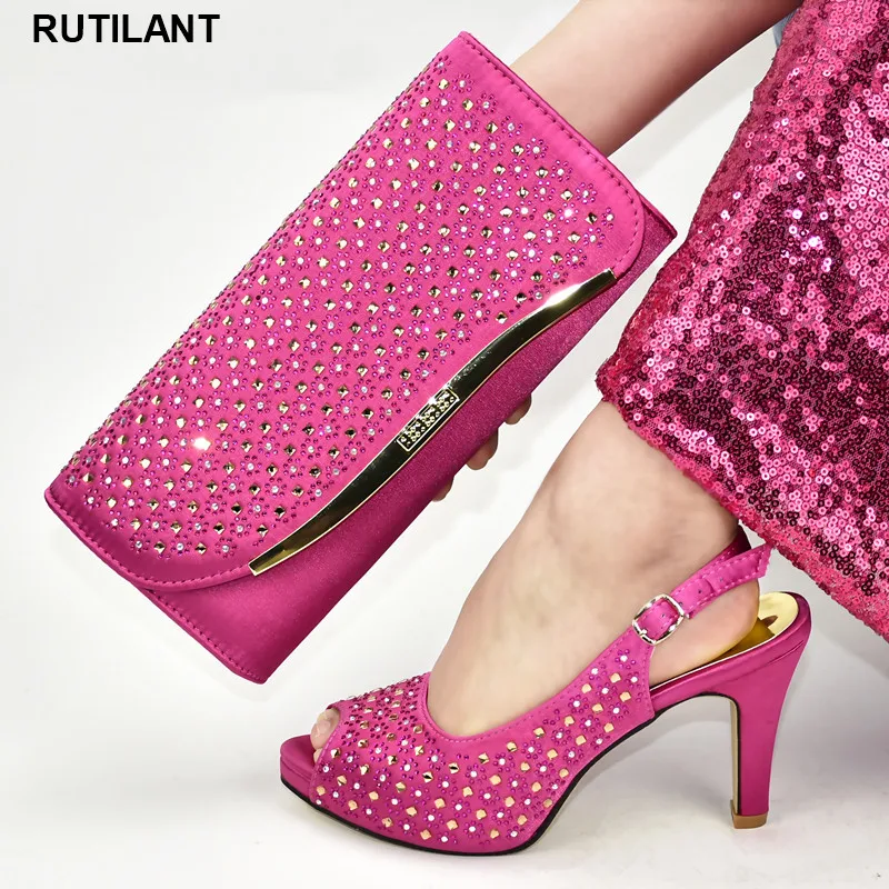 

Latest Italian Shoes with Matching Bags High Quality Rhinestone Wedding Party Shoe Latest Italian Shoes with Matching Bags Shoe