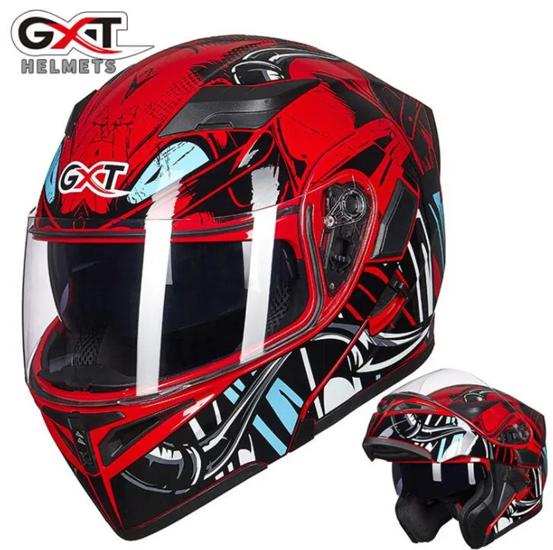 GXT мотоциклетный шлем флип-ап шлем для мотокросса Capacete da Motocicleta мотошлем шлем Doublel объектив гоночный шлем для верховой езды - Цвет: Colour 15