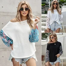 Best Offers Breathable Mesh Floral Stitching O Neck Long Sleeved Women'S T Shirt Tops Loose Contrast Color Street Top Best Offers Breathable Mesh Floral Stitching O Neck Long Sleeved Women'S T Shirt Tops Loose Contrast Color Street Top