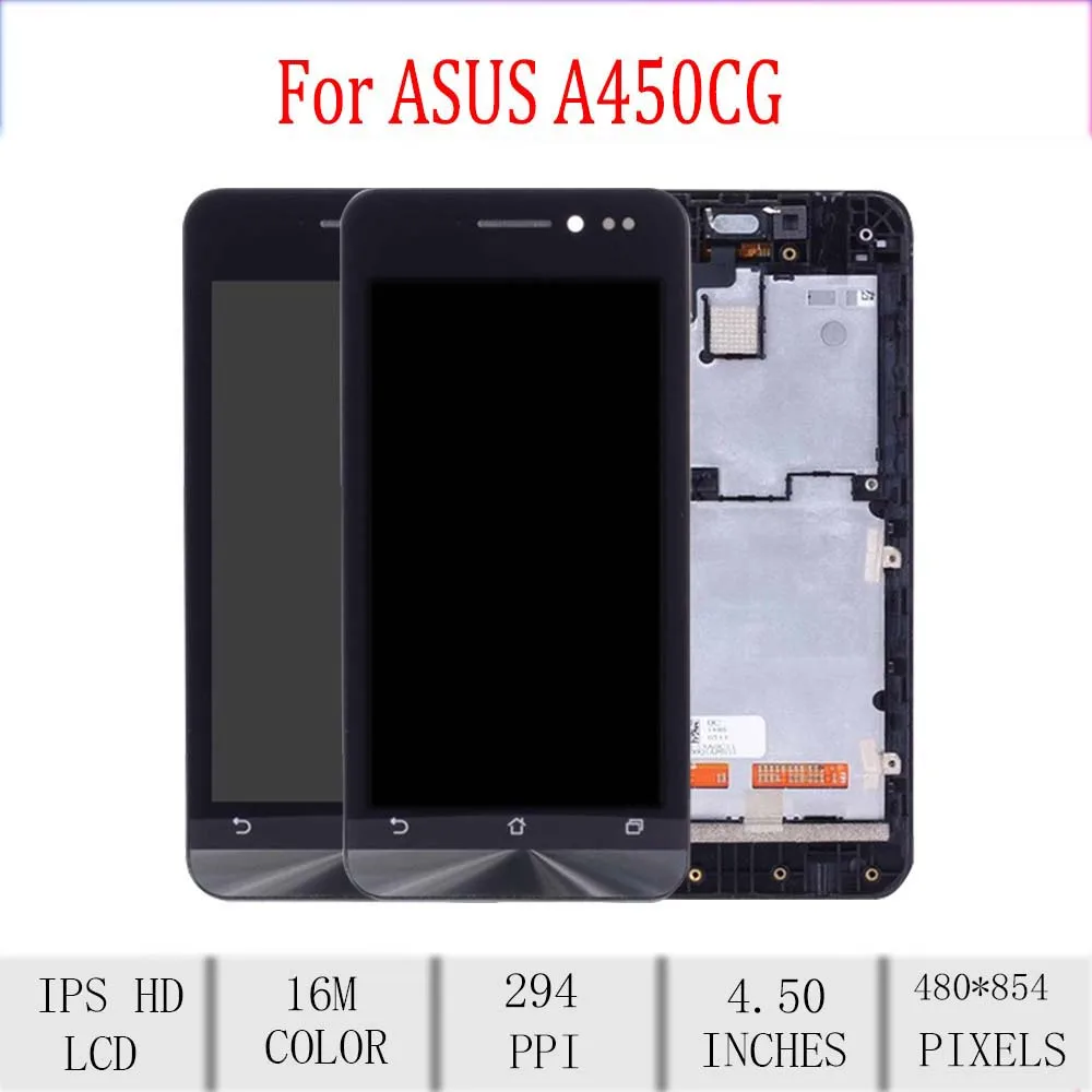 

Original For ASUS Zenfone 4.5 A450CG LCD Display Touch Screen Digitizer Assembly For Asus A450CG Display with Frame Repacement